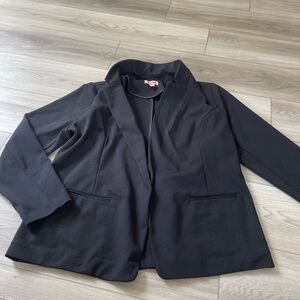 Evri Plus Black Shawl‎ Collar Long Sleeves Single Breasted Blazer Jacket Size 0X